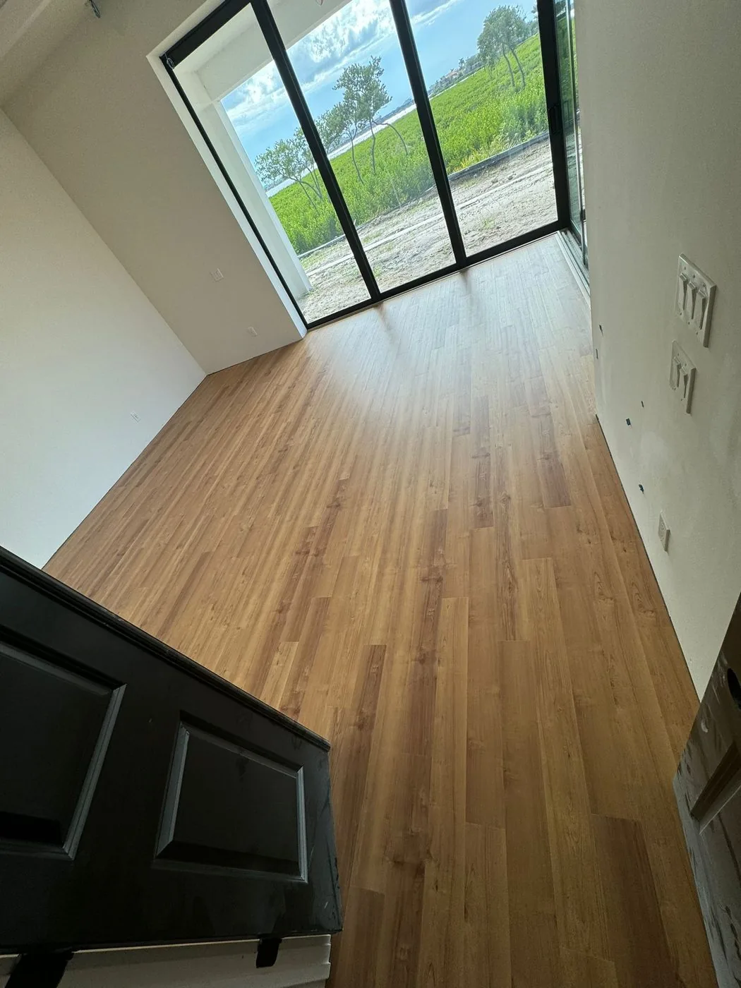 Warm honey hardwood waterfront