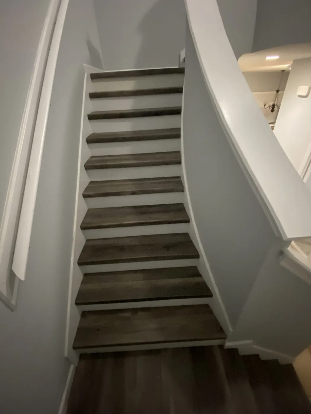 Dark wood stair treads