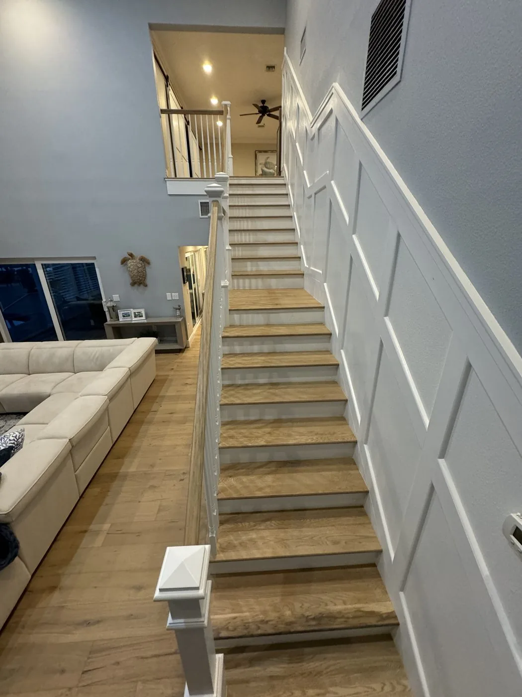 Oak stair treads living room